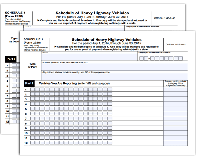 irs e file form 2290 amendment online hvut schedule 1 form irs form 2290 schedule 1